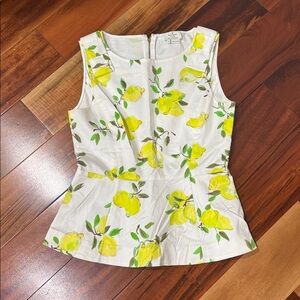 Kate Spade White Top with Lemon Print